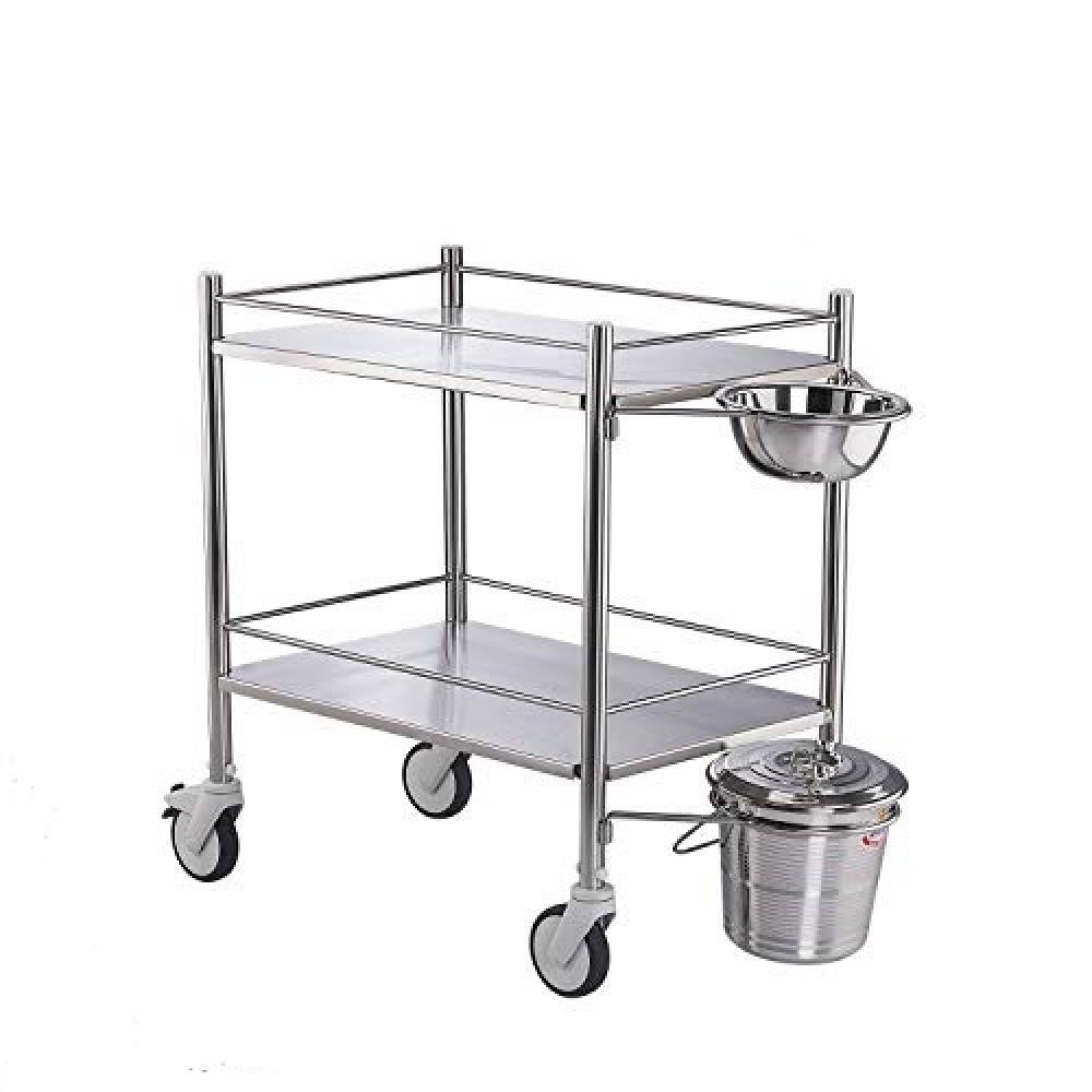 Dressing Trolley with bucket & Bowl Complete Steel (Regular) RSB-152